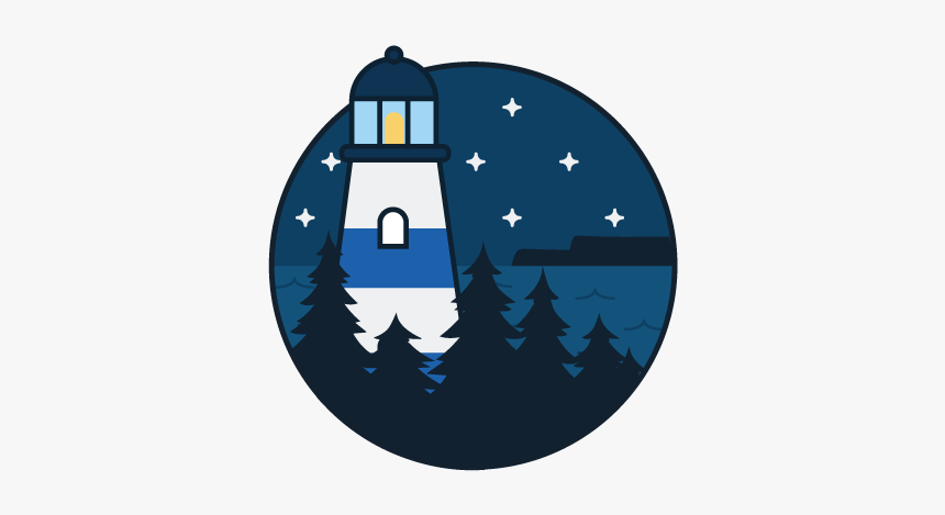 Lighthouse Doodle V2 Stars Night Maine Coast Lighthouse - Doodle Lighthouse Png, Transparent Png