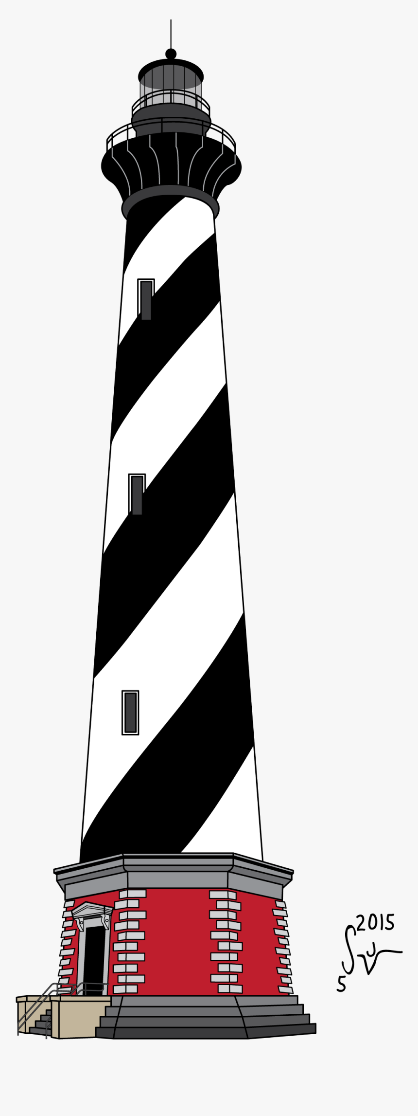 Lighthouse Png Cape Hatteras Light - Cape Hatteras Lighthouse Clip Art, Transparent Png