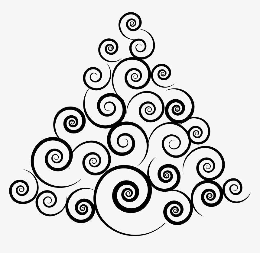 Xmas Tree Ornament Png Black And White - Transparent Abstract Christmas Tree, Png Download