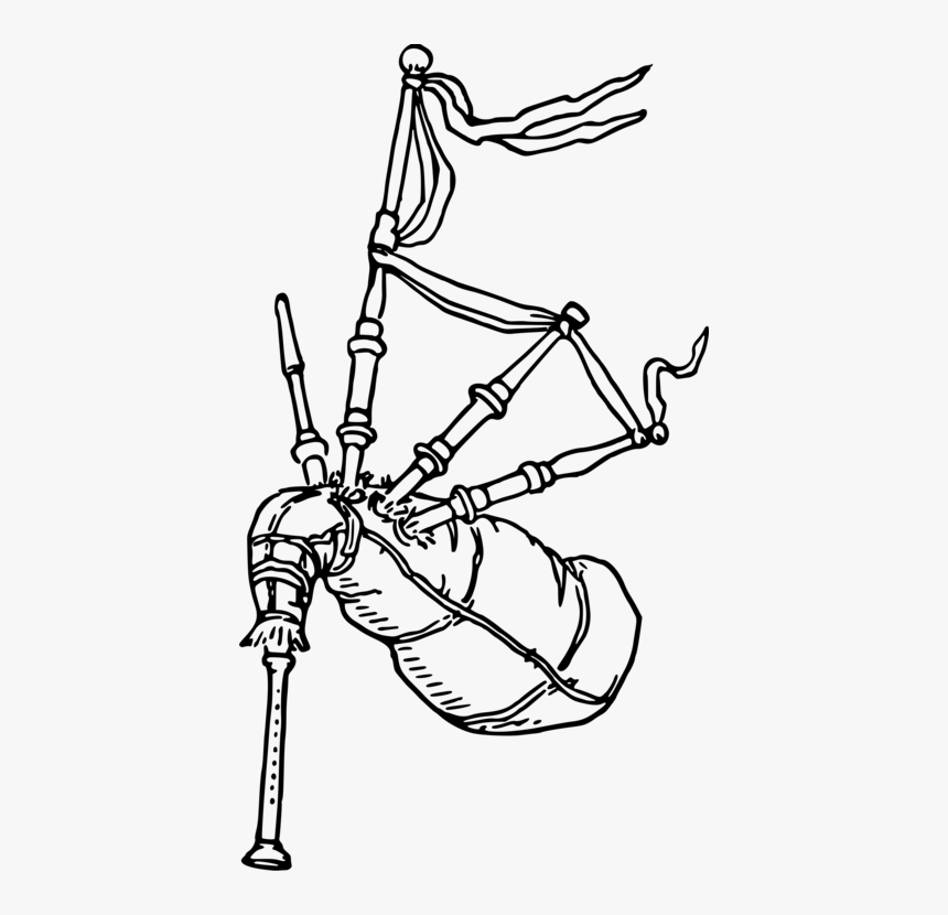 Line Art,art,area - Bagpipes Clip Art Black And White, HD Png Download