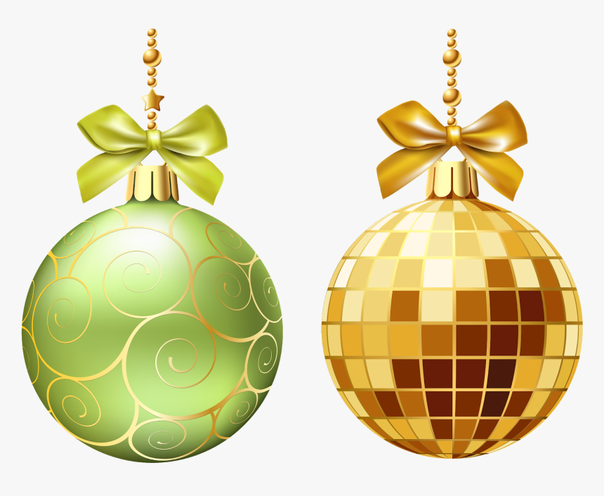 Yellow Green Christmas Balls, HD Png Download