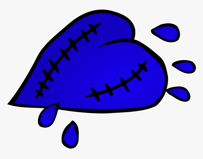 Half-broken Heart - Broken Blue Heart Png, Transparent Png