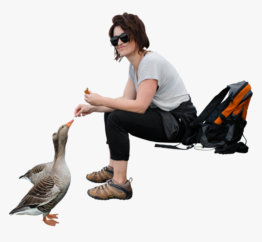 People Feeding Ducks Png, Transparent Png