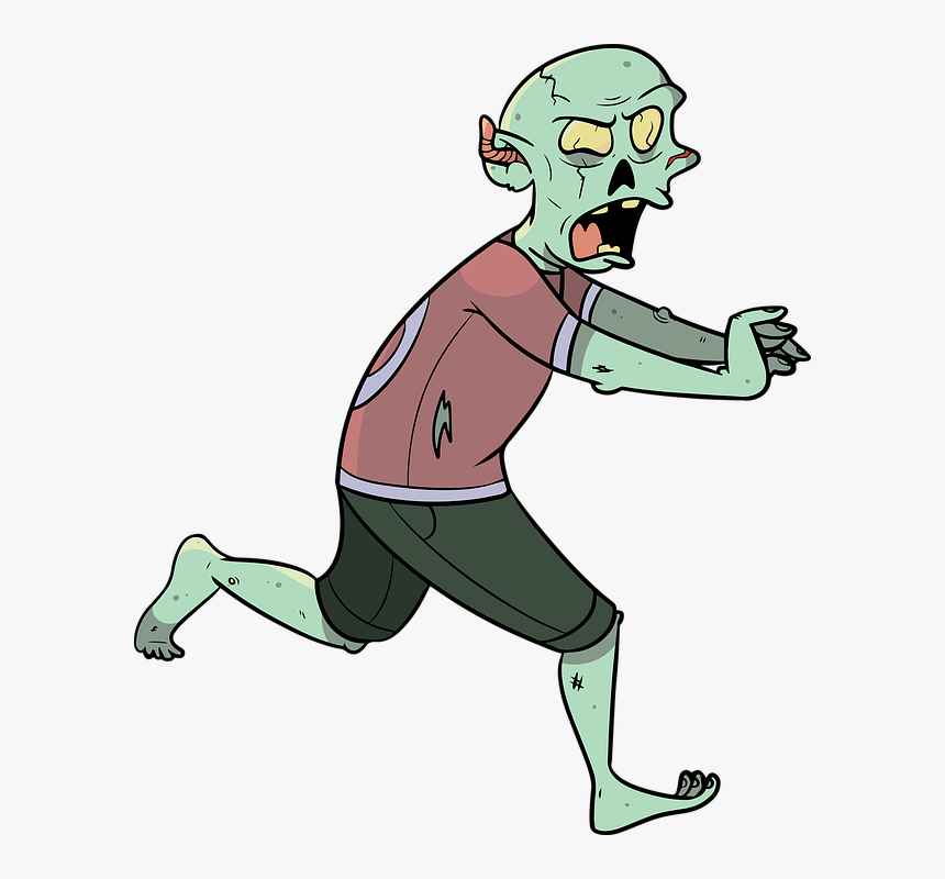Zombie, Scary, Zombies, Creepy, Male, Running - Zombie Corriendo Para Colorear, HD Png Download