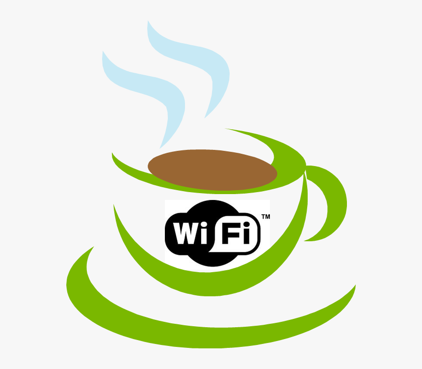 Green,cup,logo,coffee Cup,font,graphics,clip - Cafe Wifi Logo Png, Transparent Png
