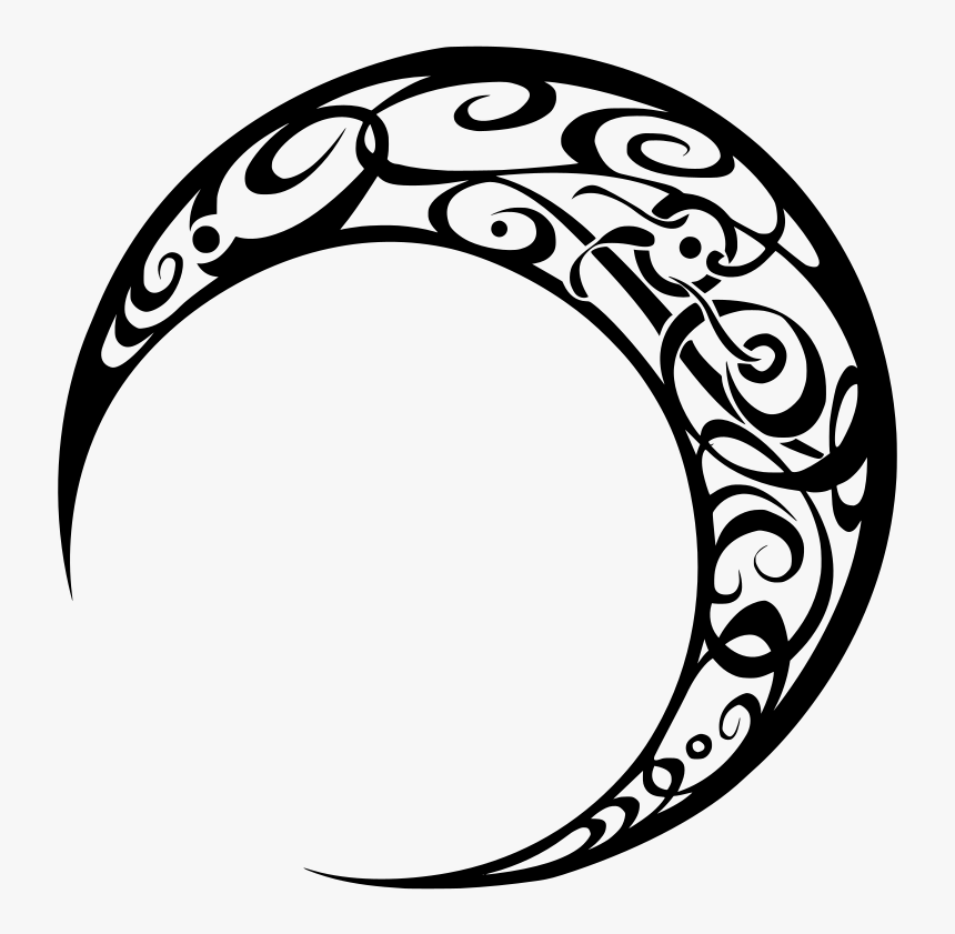 Line Art,area,monochrome Photography - Moon Tribal Png, Transparent Png