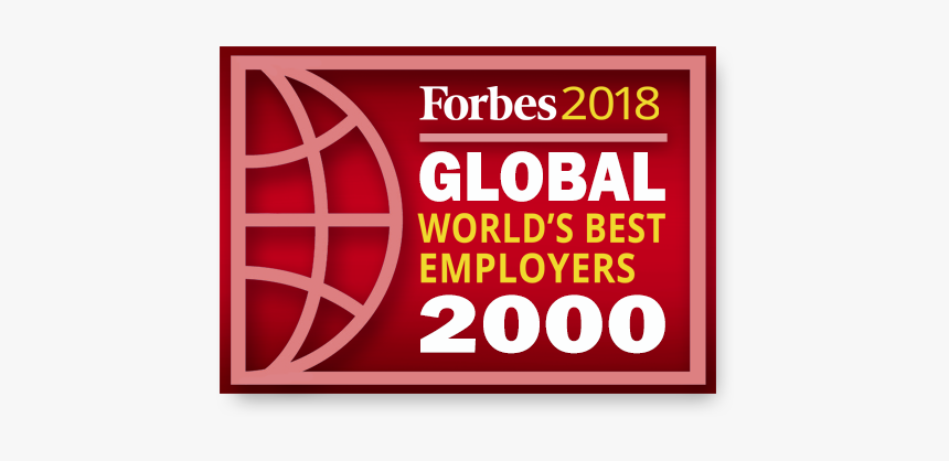 Forbes 2018 World S Best Employers Official Badge - Forbes Top Regarded Companies, HD Png Download