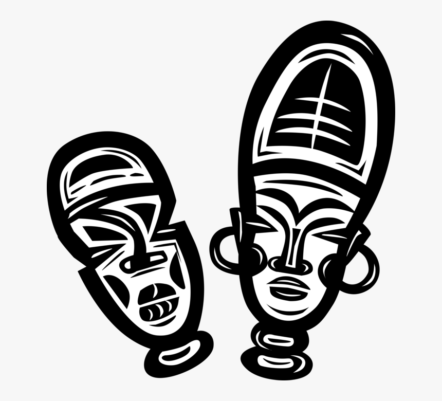 Vector Illustration Of Traditional African Wooden Tribal - African Culture Clipart, HD Png Download