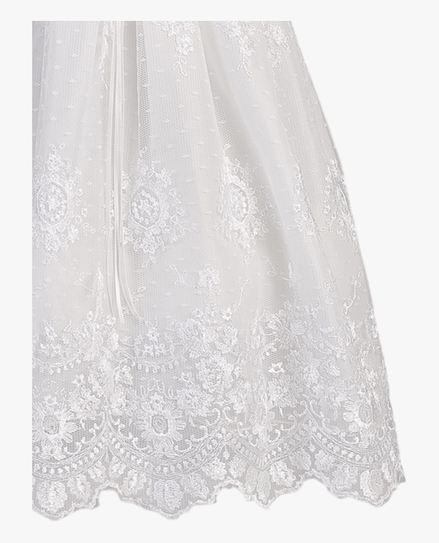 Baby Girls Floral Embroidered Tulle Christening Gown - Lace, HD Png Download