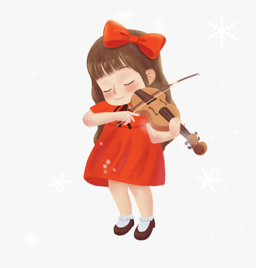 Transparent Violão Png Vector - Cute Girl With Violin, Png Download