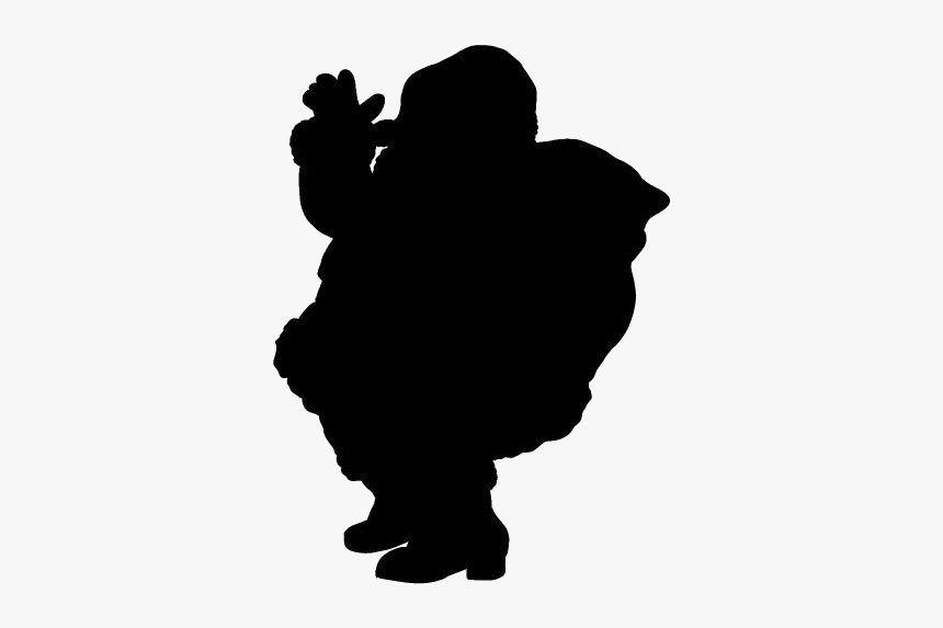 Santa With Gifts Png Transparent Images - Silhouette, Png Download