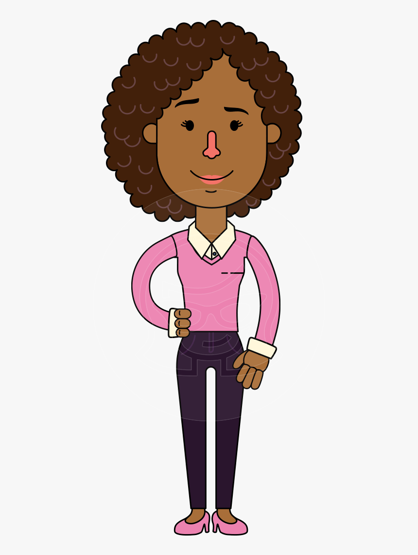 Minimalistic African American Girl Vector Character - Design, HD Png Download