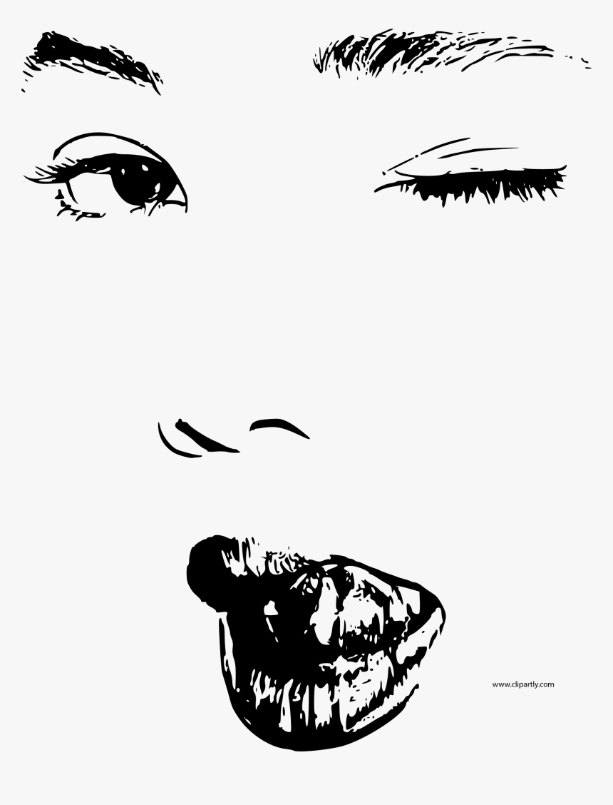 Black Color Minimalistic Face With Graphite Pencils - Illustration, HD Png Download