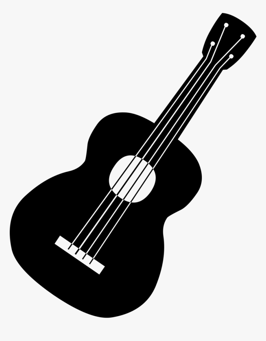 Clip Art Cavaquinho Vetor - Black Guitar Clip Art, HD Png Download
