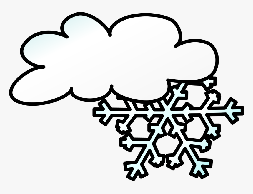 Snow Weather Winter Storm White Clip Art - Black And White Weather, HD Png Download