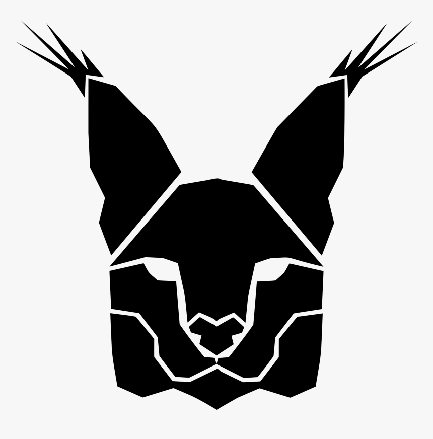 Caracal Wildcat Head Silhouette By Vetherie Clip Arts - Lynx Lynx Head Silhouette, HD Png Download