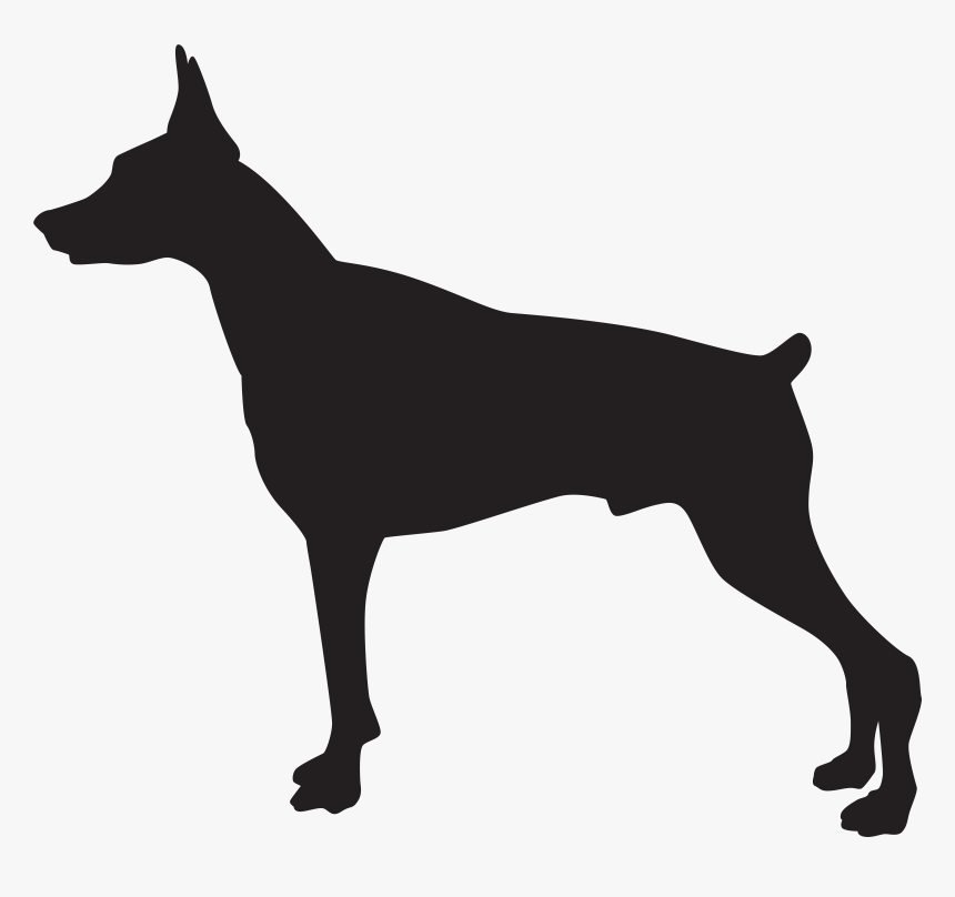 Doberman Dog Silhouette Png Transparent Clip Art Image, Png Download