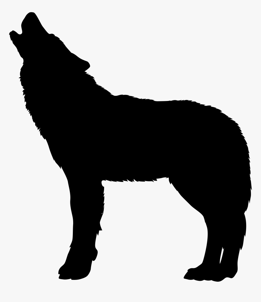 Howling Wolf Silhouette Png Transparent Clip Art Image, Png Download