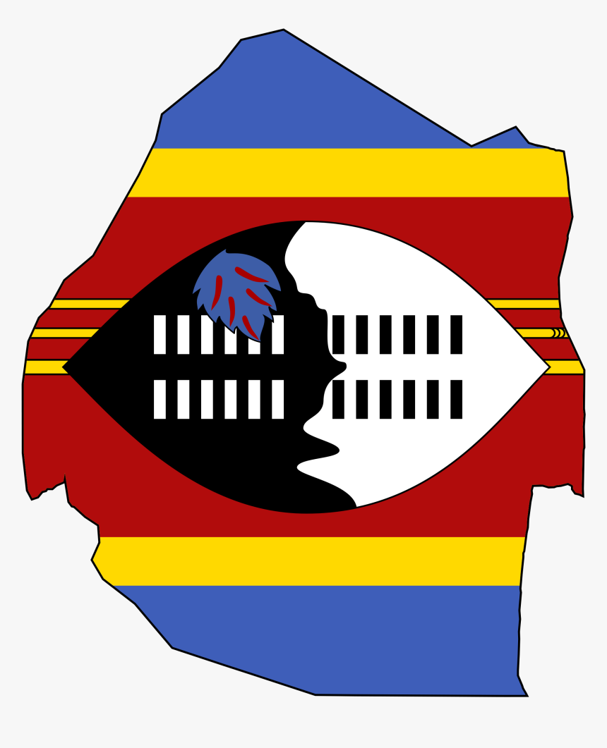 Swaziland Flag Map, HD Png Download