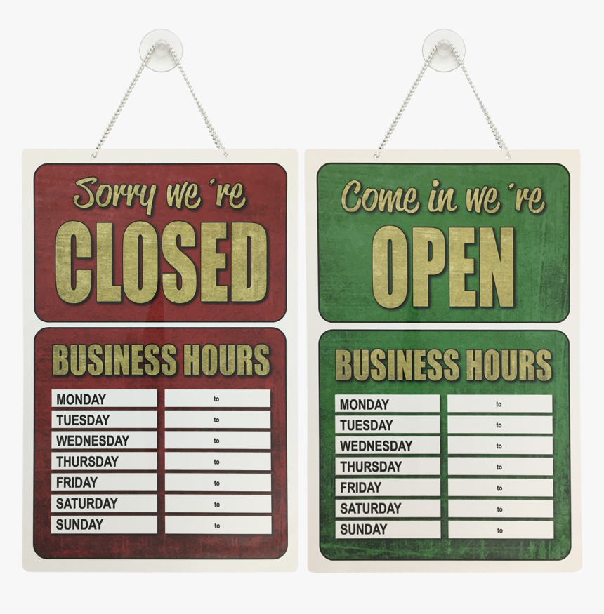 Shop Business Hours Open And Closed Window Hanging - London Waterloo Station, HD Png Download