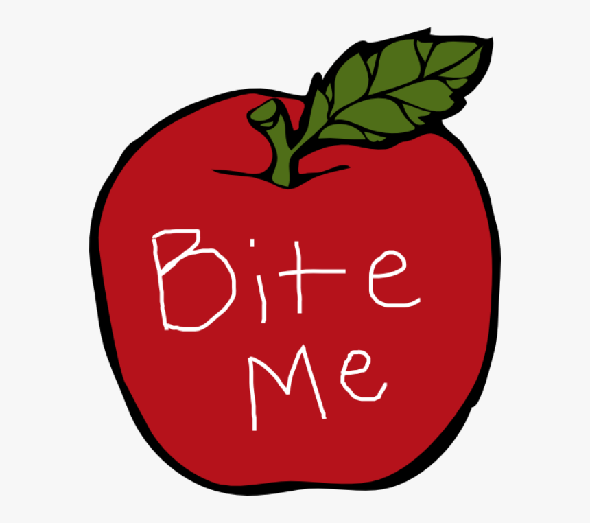 Bite Me Apple Clip Art At Clker - Blue Apple Clipart, HD Png Download