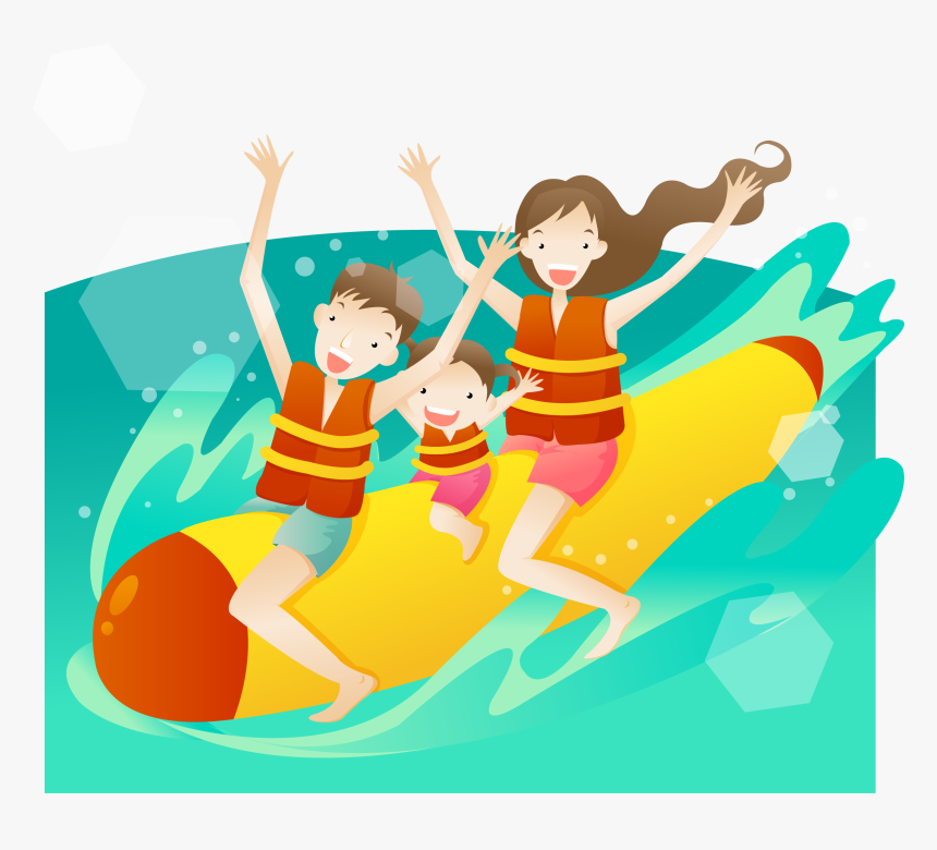 Banana Boat Cartoon Illustration - 香蕉 船 卡通, HD Png Download