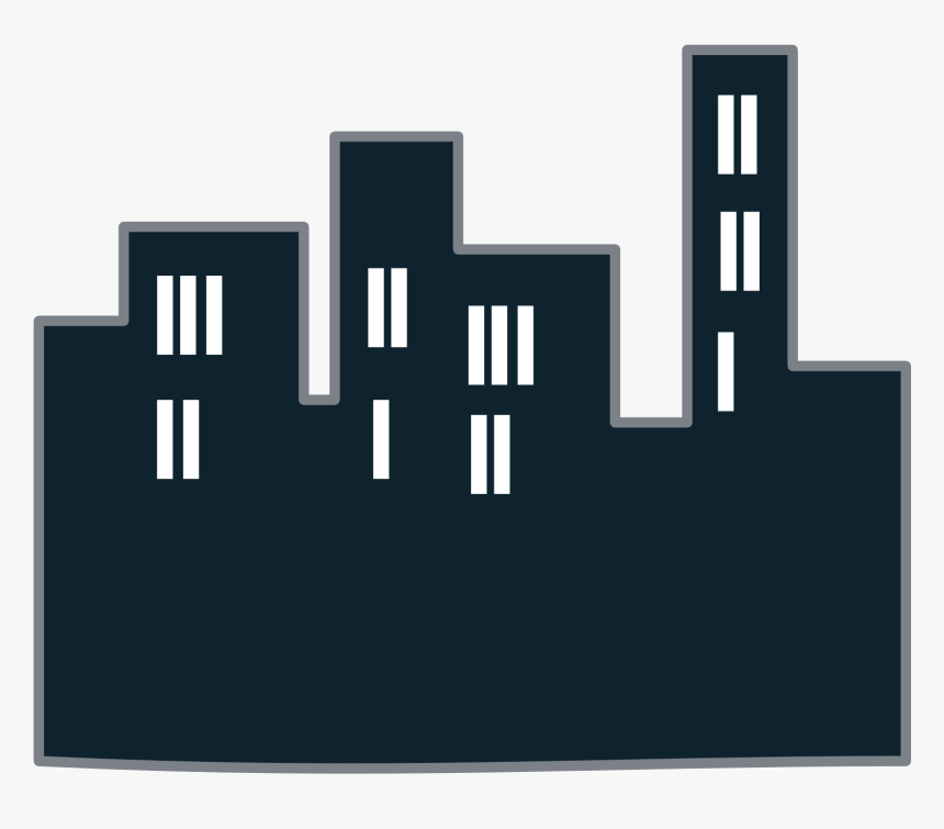 Buildings Icon Svg Clip Arts - Transparent Buildings Clipart Black, HD Png Download