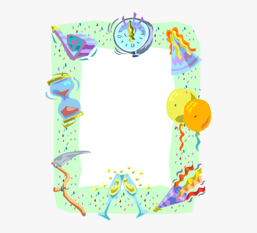 Vector Illustration Of Party Time Celebration Frame - 元旦 图片 素材, HD Png Download