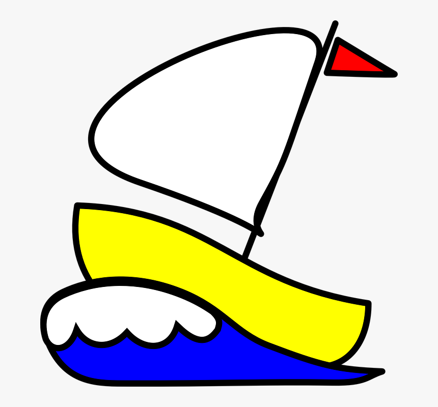 Sailboat, Sailing Boat, Ship, Waves, Ocean, Boat - Number 4 As A Sailboat, HD Png Download