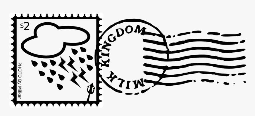Stamp, Postage, Letter, Post, Card, Correspondence - Stamp Clipart Black And White Png, Transparent Png