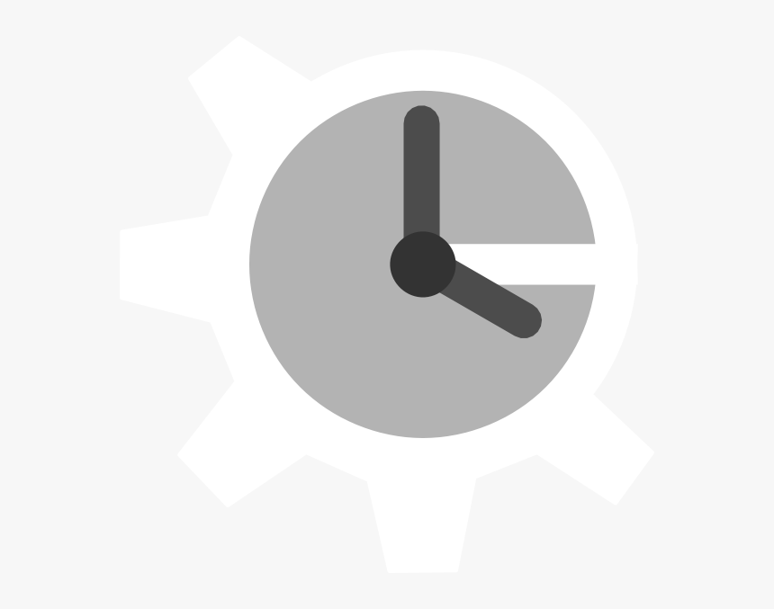 Clock White Gear Clip Art At Clker - Clock Gear Icon White, HD Png Download
