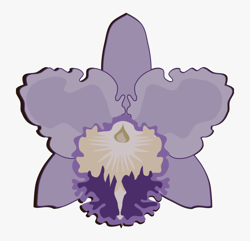 Lavender Clipart Orchid Flower - Violet Flower Orchid Silhouette Png, Transparent Png