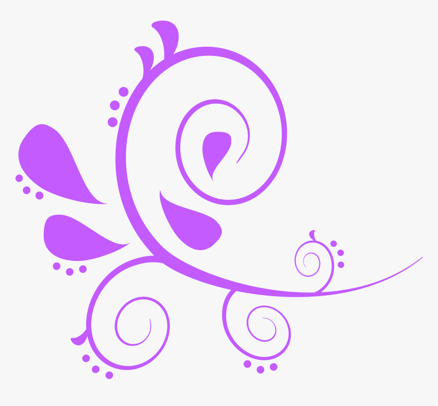 Svg Swirls Lavender - Border Design For Project File, HD Png Download