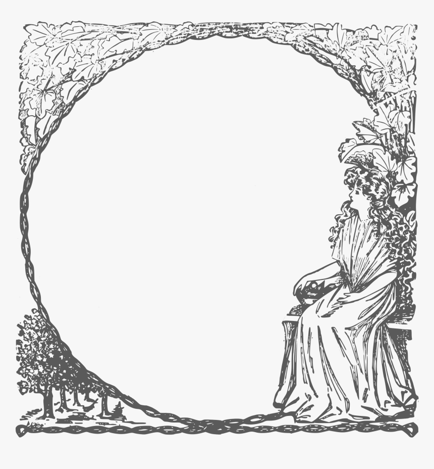 Art Nouveau Tree Frame Clipart Borders And Frames Art - Art Nouveau Frame Png, Transparent Png