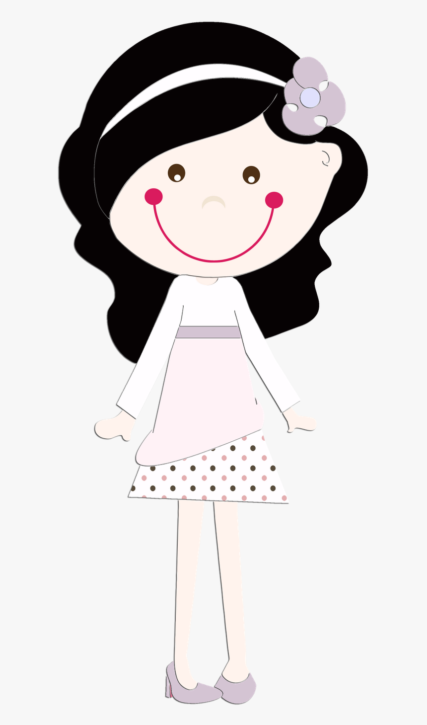 Transparent Family Clipart - Bonequinha De Cabelo Preto, HD Png Download