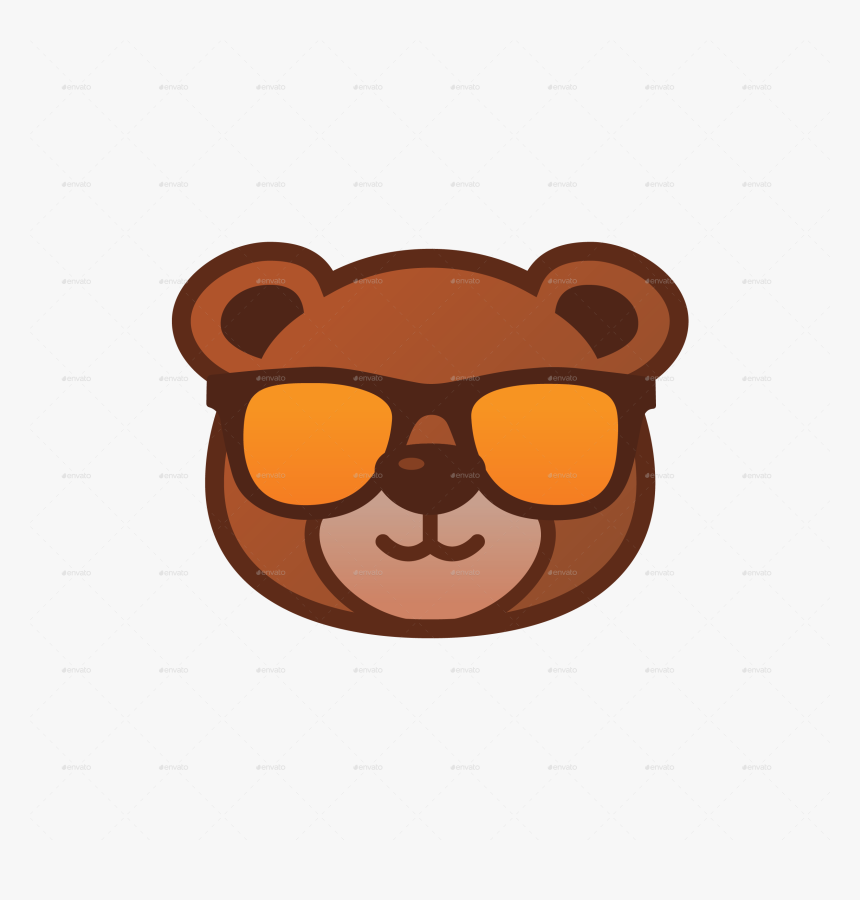 Bear Icon Png -bear Emoticon, Hd Png Download - Cartoon Bear With Sunglasses, Transparent Png