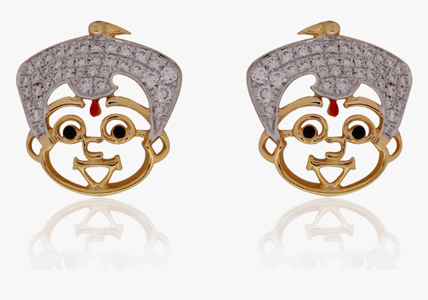 Cute Chota Bheem Gold Earrings - Chota Bheem Gold Pendant, HD Png Download