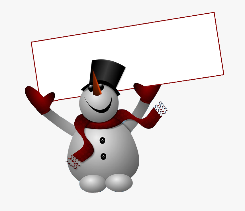 Snowman Png Image Clipart - Snowman With Sign Png, Transparent Png