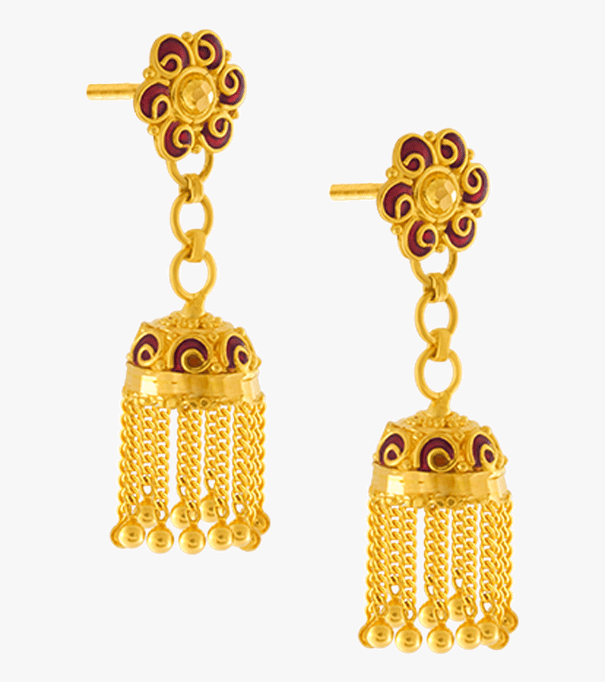 22k Yellow Gold Earrings - Gold Jewellery Earrings Png, Transparent Png