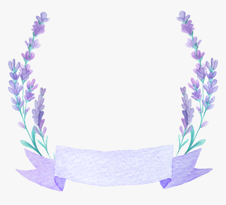 Beautiful Flower Wedding Lavender French Watercolor - Lavender Ribbon Watercolor, HD Png Download