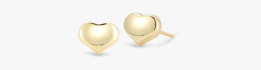 Gold Small Heart Earrings, HD Png Download