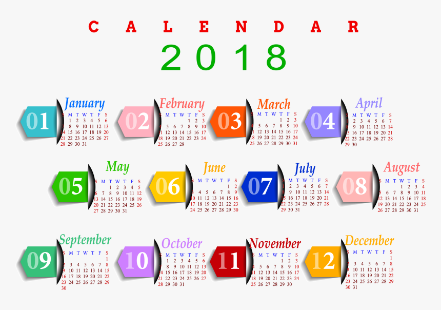 2018 Calendar Cute Printable, HD Png Download