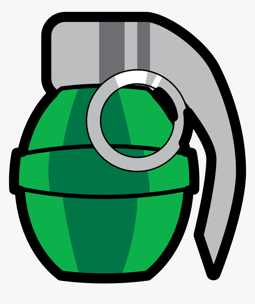 Grenade Public Domain Clip Art - Cartoon Grenade Clipart, HD Png Download