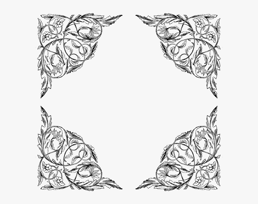 Transparent Flourish - Transparent Border Corners Png, Png Download