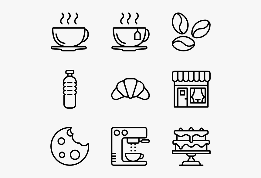 Coffee Shop - White Icons Png, Transparent Png