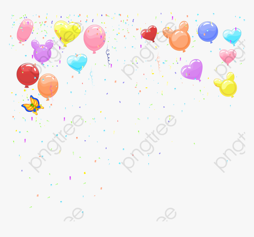 Transparent Confetti Background Vector Png - Background Animal For Birthday, Png Download