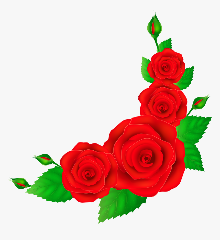 Red Roses Corner Png Clip Art Image - Red Roses Corner Png, Transparent Png