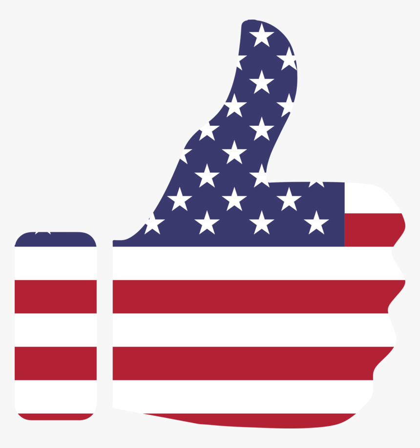 Flag Of The United States,line,united States - American Flag Thumbs Up, HD Png Download