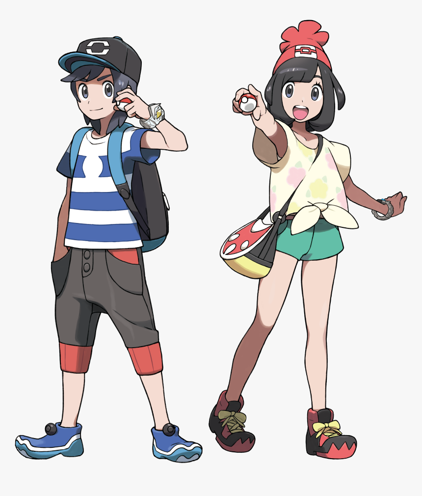 Les Personnages Principaux - Pokemon Sun Moon Protagonist, HD Png Download