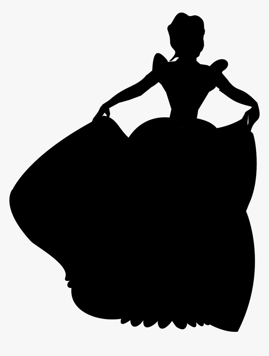 Cinderella Silhouette - Pink Princess Silhouette Png, Transparent Png